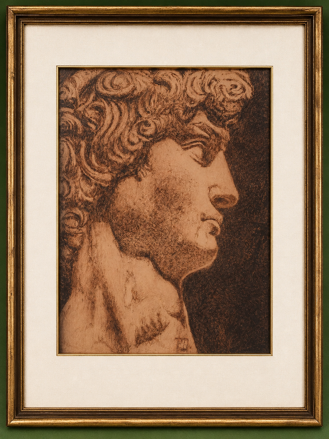 Stampa del profilo del David di Michelangelo